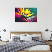 Eine florale Odyssee – Expressiver Blütenrausch in Leinwanddruck (Insitu (Schlafzimmer))