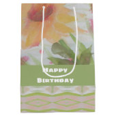 Eine florale Papiergeschenktüte Mittlere Geschenktüte (Rückseite)