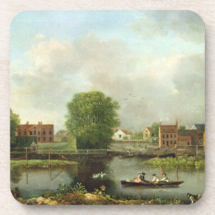 Eine Fluss-Landschaft, vielleicht eine Ansicht vom Getränkeuntersetzer