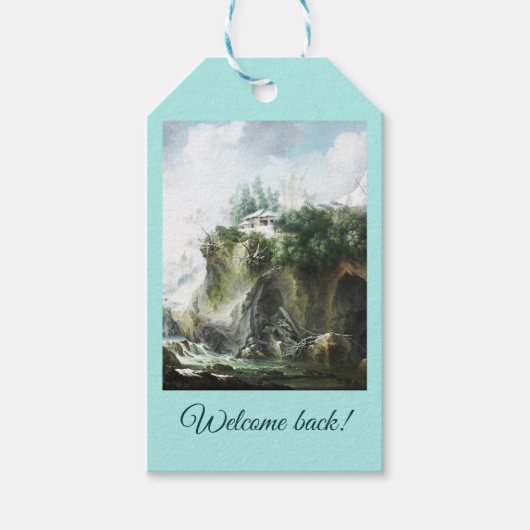 Eine Flusslandschaft im Winter, Francesco Foschi Geschenkanhänger (Vorderseite)