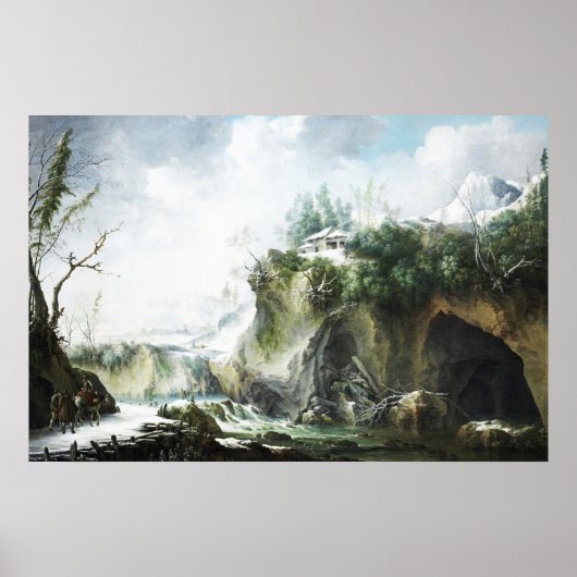 Eine Flusslandschaft im Winter, Francesco Foschi Poster (Vorne)