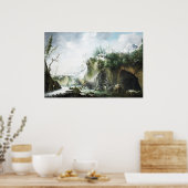 Eine Flusslandschaft im Winter, Francesco Foschi Poster (Küche)