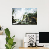 Eine Flusslandschaft im Winter, Francesco Foschi Poster (Heimbüro)