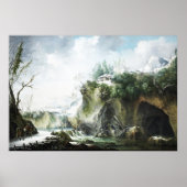 Eine Flusslandschaft im Winter, Francesco Foschi Poster (Vorne)