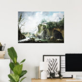 Eine Flusslandschaft im Winter, Francesco Foschi Poster (Heimbüro)