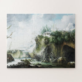 Eine Flusslandschaft im Winter, Francesco Foschi Puzzle