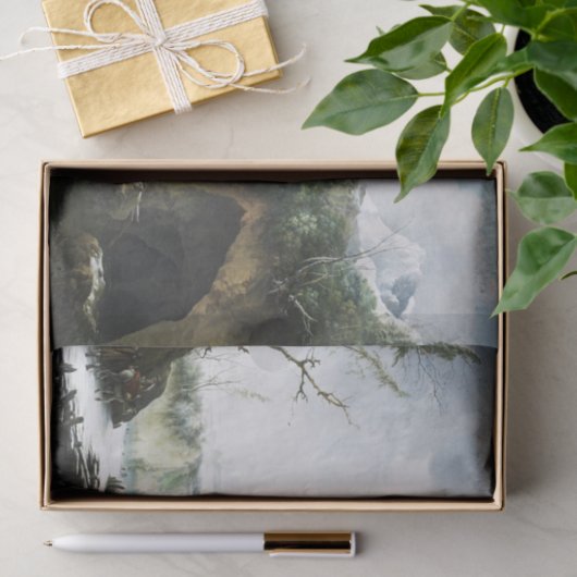 Eine Flusslandschaft im Winter, Francesco Foschi Seidenpapier (Geschenk)