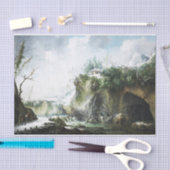 Eine Flusslandschaft im Winter, Francesco Foschi Seidenpapier (Handwerk)