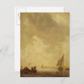 Eine Flussszene, mit Fishermen, die ein Netz legen Postkarte (Vorne/Hinten)