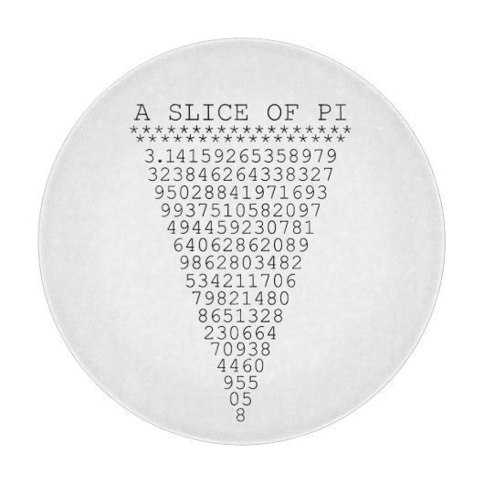 Eine Folie mit Pi-Grafik Schneidebrett (Vorderseite)