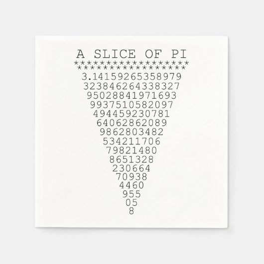 Eine Folie mit Pi-Präsentation Serviette (Vorderseite)