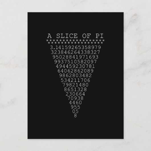 Eine Folie mit Pi-Typografie Postkarte (Vorderseite)