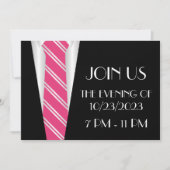 Eine formelle, rosa Krawatte Einladung (Vorderseite)