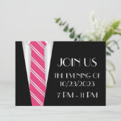 Eine formelle, rosa Krawatte Einladung (Stehend Vorderseite)
