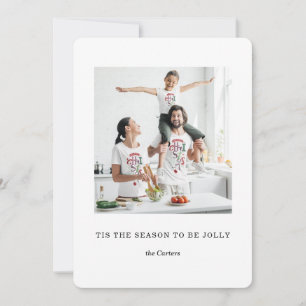Eine Foto Minimalistische Weihnachtszeit Familien- Feiertagskarte