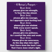 Eine Foto-Plaque für Krankenpfleger mit Easel Fotoplatte (Vorderseite)