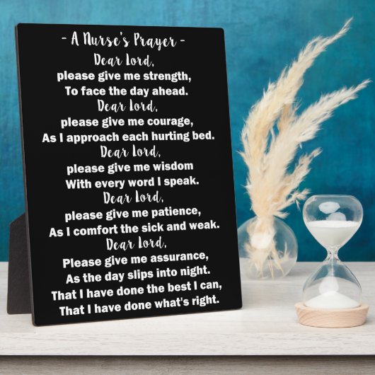 Eine Foto-Plaque für Krankenpfleger mit Easel Fotoplatte (Seite)