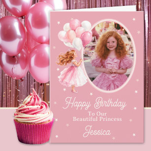 Eine Foto Rothaarige Prinzessin Und Luftballons Ge Karte