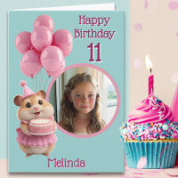 Eine-Foto-Süße-Hamster-11.-Geburtstagskarte