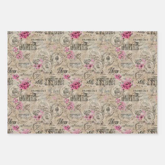 Eine französische Design-Serie 24 Geschenkpapier Set (Vorderseite 2)