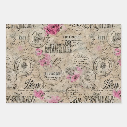 Eine französische Design-Serie 24 Geschenkpapier Set (Vorderseite)