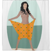 Eine Frau am Strand Duschvorhang (Vorderseite)