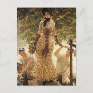 Eine Frau an der Themse Postkarte