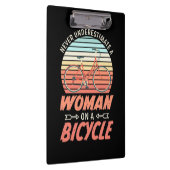 Eine Frau auf dem Fahrrad Klemmbrett (Rechts)