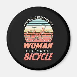 Eine Frau auf dem Fahrrad Magnet
