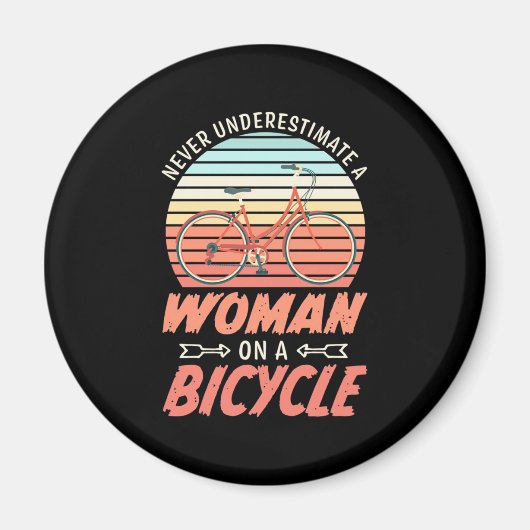 Eine Frau auf dem Fahrrad Magnet (Vorne)
