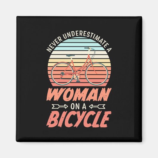 Eine Frau auf dem Fahrrad Magnet (Vorne)