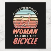 Eine Frau auf dem Fahrrad Weinetikett (Einzelnes Label)
