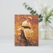 Eine Frau auf dem Feld Postkarte (Stehend Vorderseite)