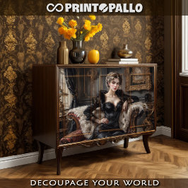 Eine Frau auf einem Sofa im 19. Jahrhundert Seidenpapier