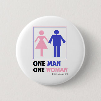 Eine Frau des Mann-einer Button