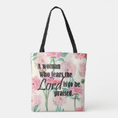 Eine Frau, die den Herrn fürchtet - Prov 31:30 Tasche (Rückseite)