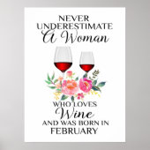 Eine Frau, die im Februar Geboren Wein Liebe Poster (Vorne)