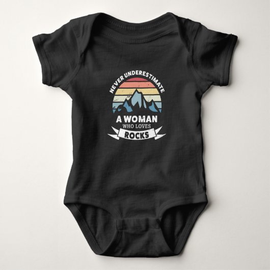 Eine Frau, die Rocks Geology Gift Liebe Baby Strampler (Vorderseite)