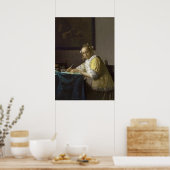 Eine Frau, die schreibt, c. 1665 (Öl auf Leinwand) Poster (Küche)