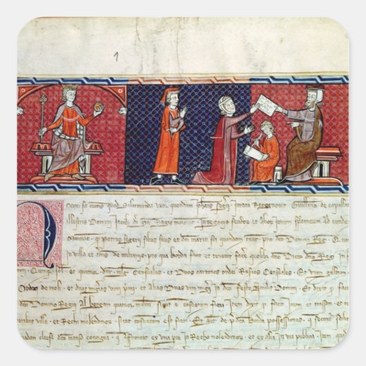 Eine Frau, die vorher einen Eid leistet Quadratischer Aufkleber (Vorderseite)