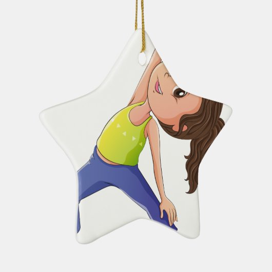 Eine Frau, die Yoga tut Keramik Ornament (Rechts)