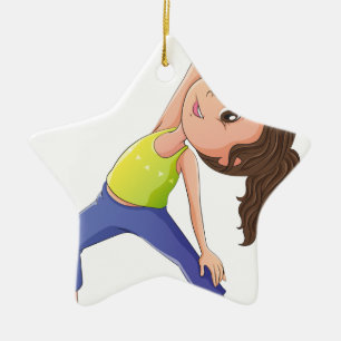 Eine Frau, die Yoga tut Keramik Ornament