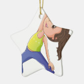 Eine Frau, die Yoga tut Keramik Ornament (Links)