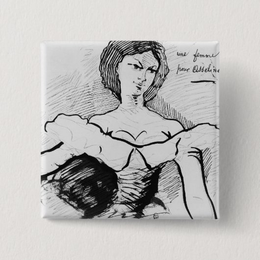 Eine Frau für Asselineau Button (Vorderseite)