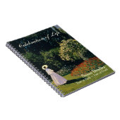 Eine Frau im Garten am Monet Beerdigung Gästebuch Notizblock (Rechte Seite)