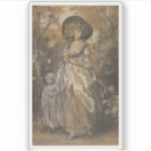 Eine Frau im Garten mit Kind Aufkleber (Vorderseite)