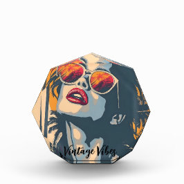 Eine Frau im Retro-Stil Fotoblock