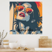 Eine Frau im Retro-Stil Poster (Küche)