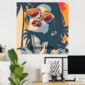 Eine Frau im Retro-Stil Poster (Heimbüro)