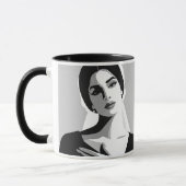 Eine Frau im Schatten und im Licht. Tasse (Links)